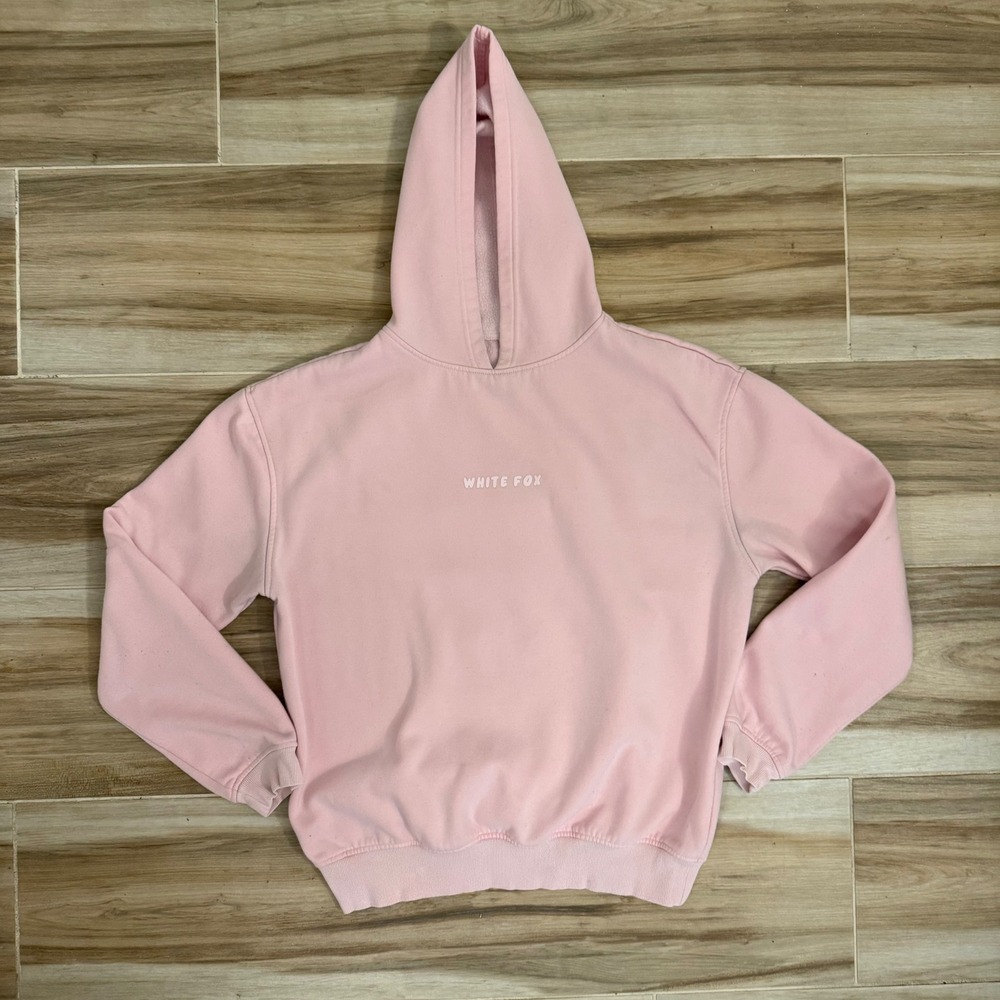 White Fox Leisure Vol 3.5 Hoodie Baby Pink Puff Print Graphic Sweatshirt Womens